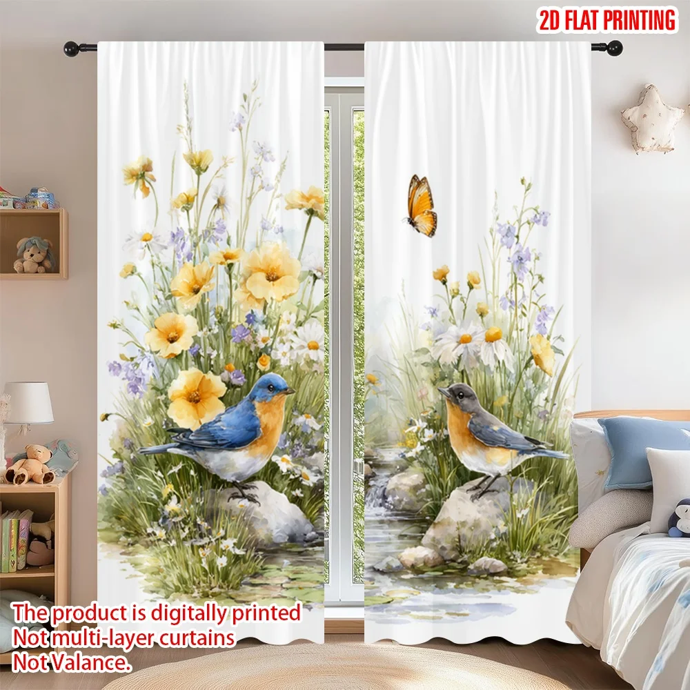 2D flat printing 2pcs Curtain Window Treatment Curtains Spring Birds and Butterfly Digital Printed Polyester Drapes Seasonal
2D flat printing 2pcs Curtain Window Treatment Curtains Spring Birds and Butterfly Digital Printed Polyester Drapes Seasonal