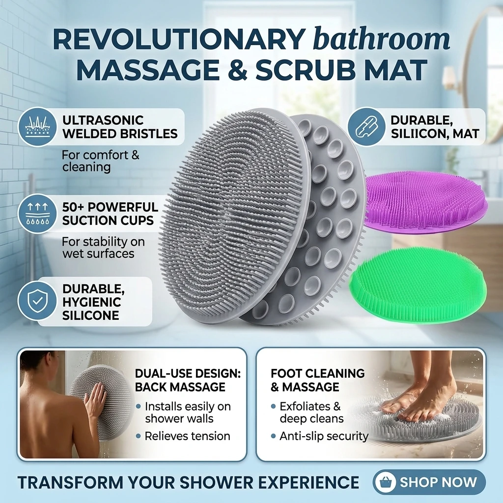 Silicone Rubber Bath Mat for Home Bathroom Foot Sole Massage to Remove Dead Skin Non-Slip Washing Foot Mat for Kitchen
Silicone Rubber Bath Mat for Home Bathroom Foot Sole Massage to Remove Dead Skin Non-Slip Washing Foot Mat for Kitchen