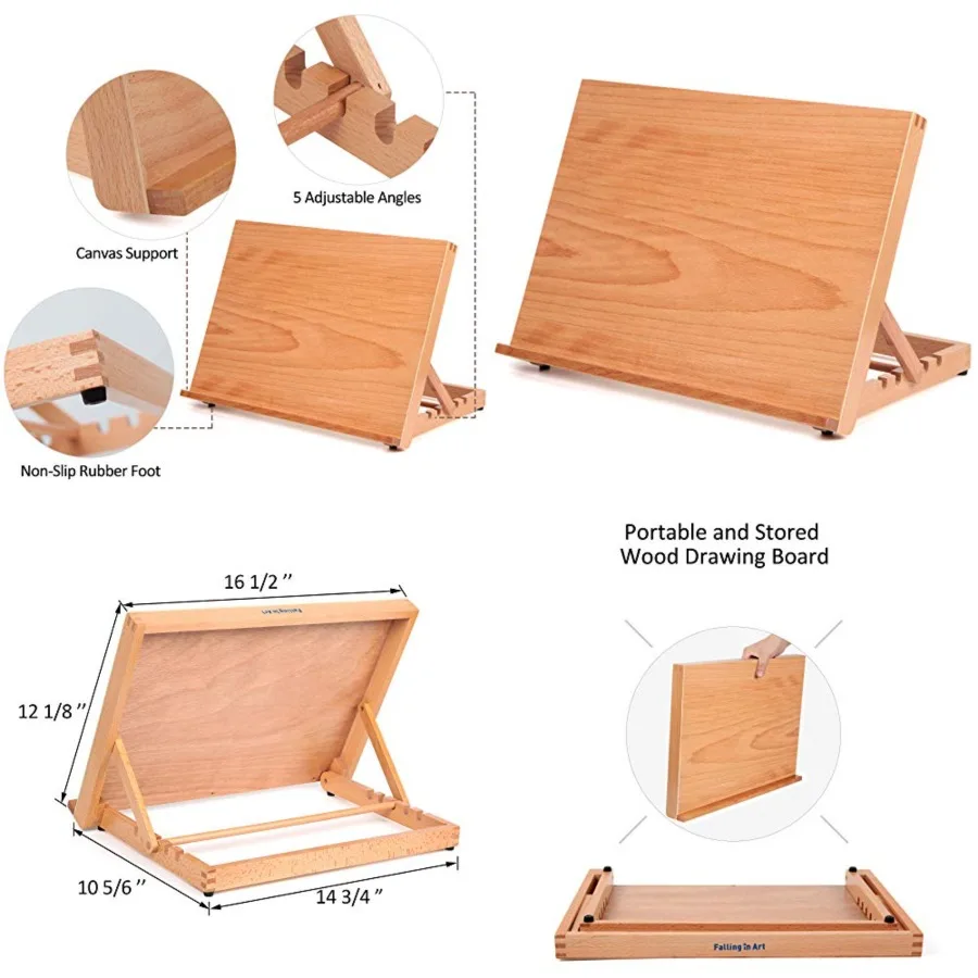 5-Position Wood Drafting Table Easel Drawing and Sketching Board, 16 1/2 Inches by 12 1/8 Inches
5-Position Wood Drafting Table Easel Drawing and Sketching Board, 16 1/2 Inches by 12 1/8 Inches