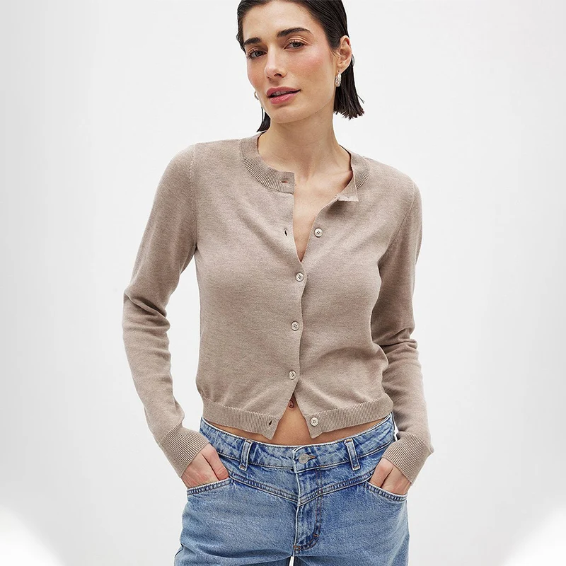 TARUXY Fashion Knitted Single-Breasted Cardigan Women's Solid Color Round Neck Long Sleeve Thin Casual Coat Autumn New Clothing
TARUXY Fashion Knitted Single-Breasted Cardigan Women's Solid Color Round Neck Long Sleeve Thin Casual Coat Autumn New Clothing