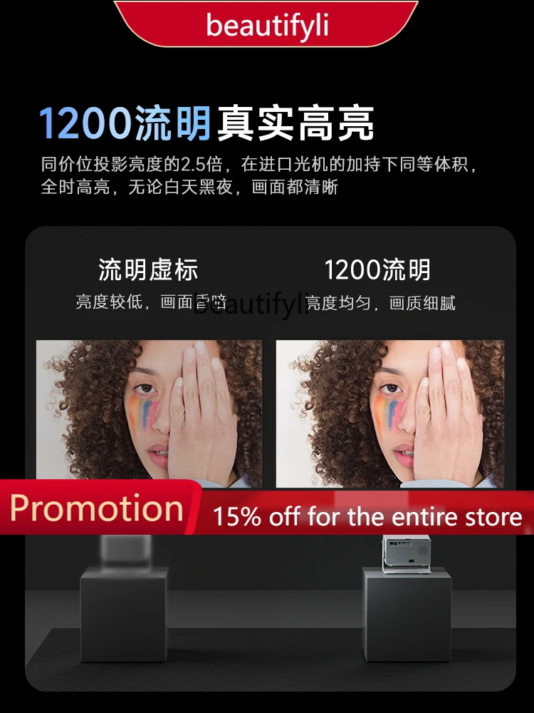 A61 Projector Home 1080P Ultra-High HD Brightness Wall Projection Home Theater Portable Wireless Projection Screen
A61 Projector Home 1080P Ultra-High HD Brightness Wall Projection Home Theater Portable Wireless Projection Screen