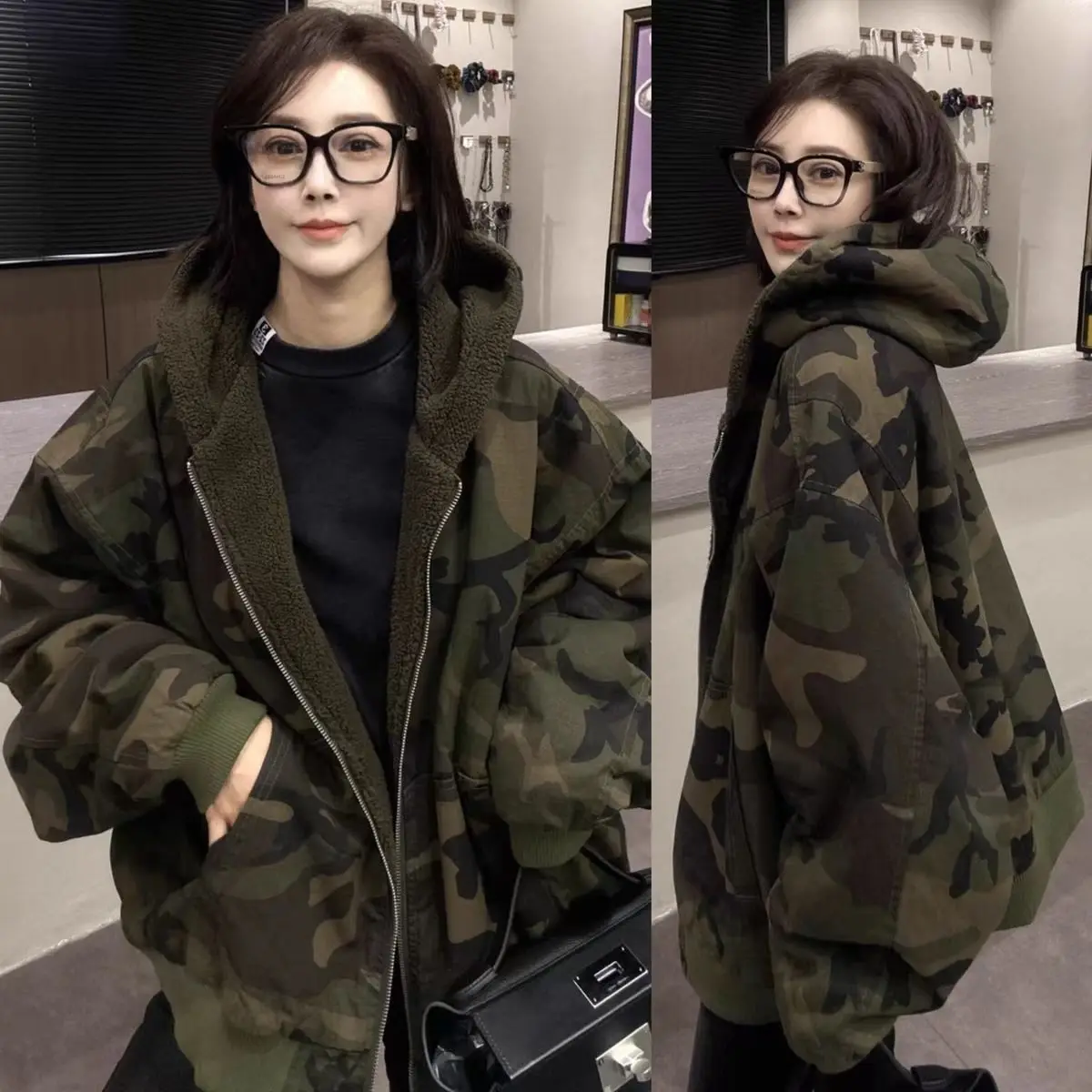 American Sle Retro Camouflage Hooded Cotton Jaet Women's Loose Casual Design Thiened Winter Coat Middle Length Sve
American Sle Retro Camouflage Hooded Cotton Jaet Women's Loose Casual Design Thiened Winter Coat Middle Length Sve