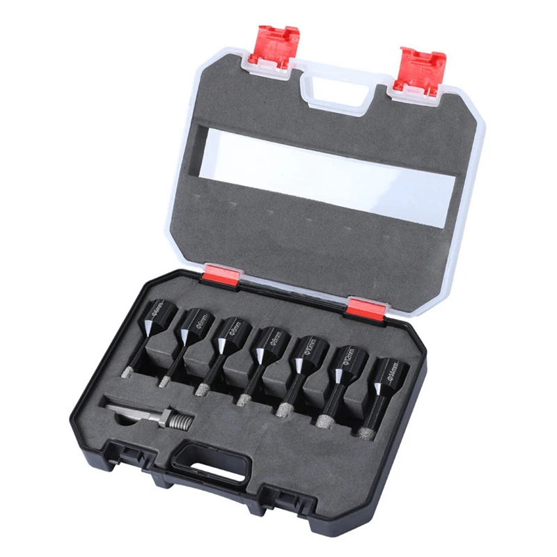 8Pcs M14 Diamond Tile Drill Bit Kit 6/6/8/8/10/12/14Mm M14 Diamond Drill Kit For Porcelain Tile Marble Glass
8Pcs M14 Diamond Tile Drill Bit Kit 6/6/8/8/10/12/14Mm M14 Diamond Drill Kit For Porcelain Tile Marble Glass