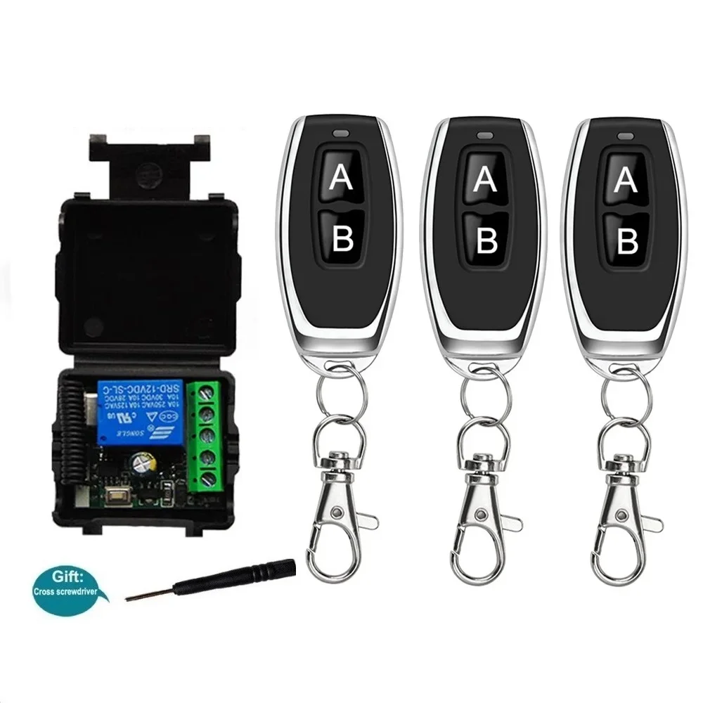 433Mhz Universal Wireless Remote Control Switch DC 12V 1CH Relay Receiver Module RF Transmitter Learning Button Remote Control
433Mhz Universal Wireless Remote Control Switch DC 12V 1CH Relay Receiver Module RF Transmitter Learning Button Remote Control
