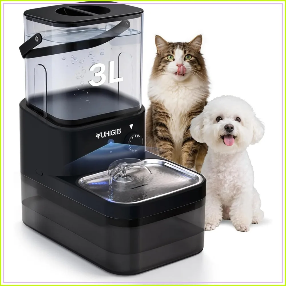 Wireless Cat Water Fountain, 3L Automatic Pet Water Dispenser, Ultra Quiet Stainless Steel for Cats & Small Dogs
Wireless Cat Water Fountain, 3L Automatic Pet Water Dispenser, Ultra Quiet Stainless Steel for Cats & Small Dogs