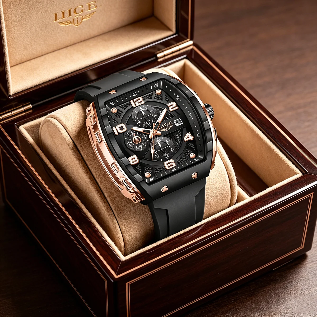 LIGE Top Luxury Watch For Men Silicone Square Chronograph Wrist Outdoor Sports waterproof Luminous Quartz Men Watch Reloj Hombre
LIGE Top Luxury Watch For Men Silicone Square Chronograph Wrist Outdoor Sports waterproof Luminous Quartz Men Watch Reloj Hombre