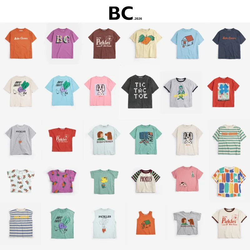 Новые детские футболки BC 2026: летние повседневные топы с коротким рукавом для мальчиков и девочек, с мультяшным принтом, из хлопка, для детей 2-7 лет
Новые детские футболки BC 2026: летние повседневные топы с коротким рукавом для мальчиков и девочек, с мультяшным принтом, из хлопка, для детей 2-7 лет