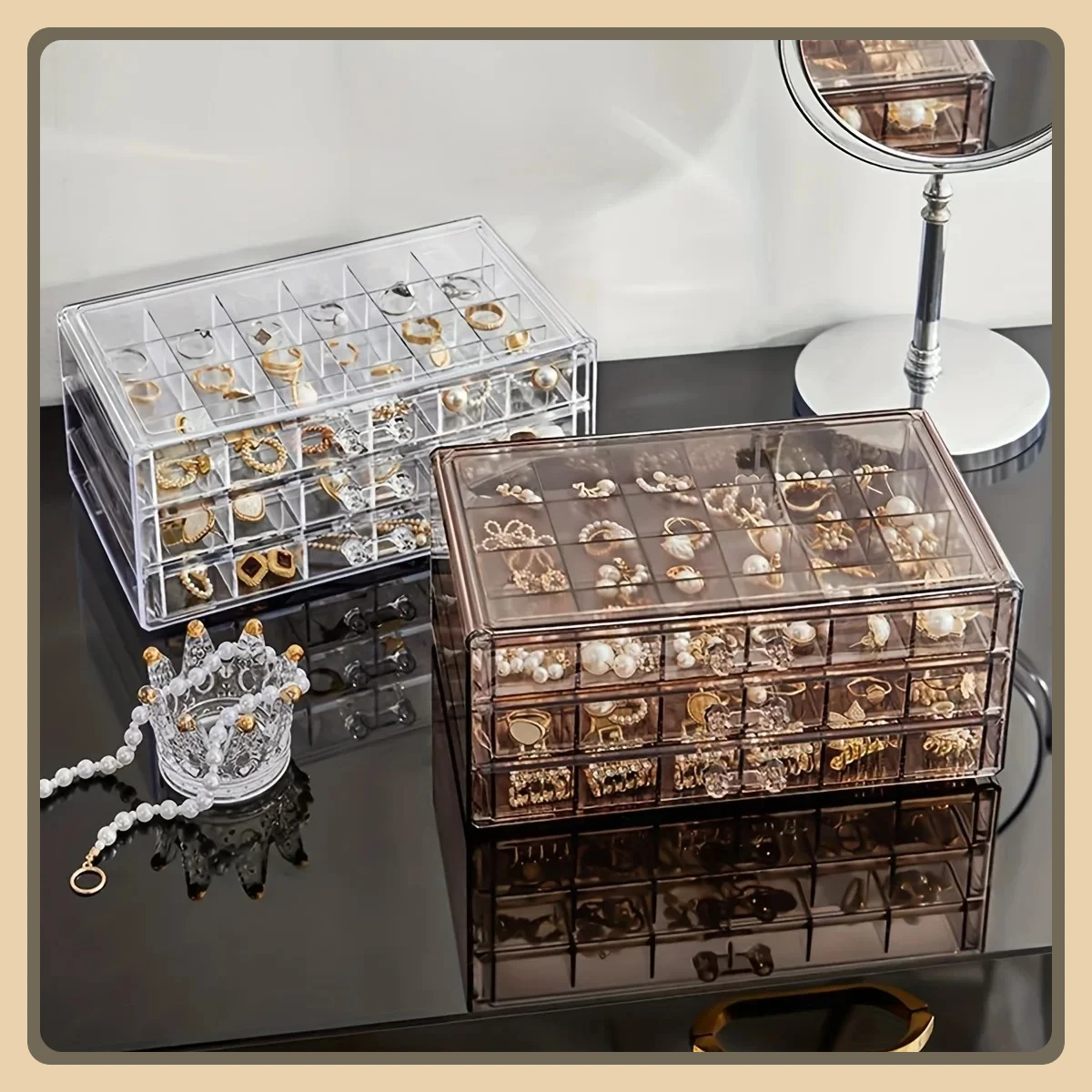 Stylish 72-Grid 3-Layer Jewelry Storage - Organize Rings, Earrings and Necklaces Effortlessly
Stylish 72-Grid 3-Layer Jewelry Storage - Organize Rings, Earrings and Necklaces Effortlessly