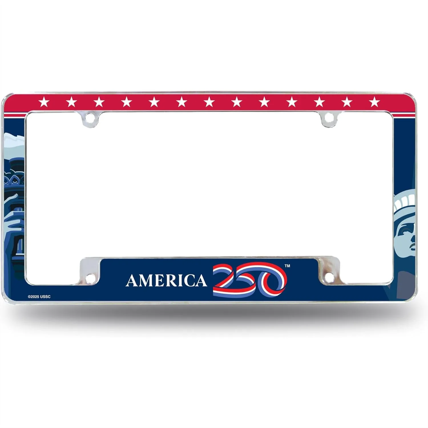 12x6 Chrome License Plate Frame for Car Truck SUV, America 250th Birthday Patriotic Design
12x6 Chrome License Plate Frame for Car Truck SUV, America 250th Birthday Patriotic Design