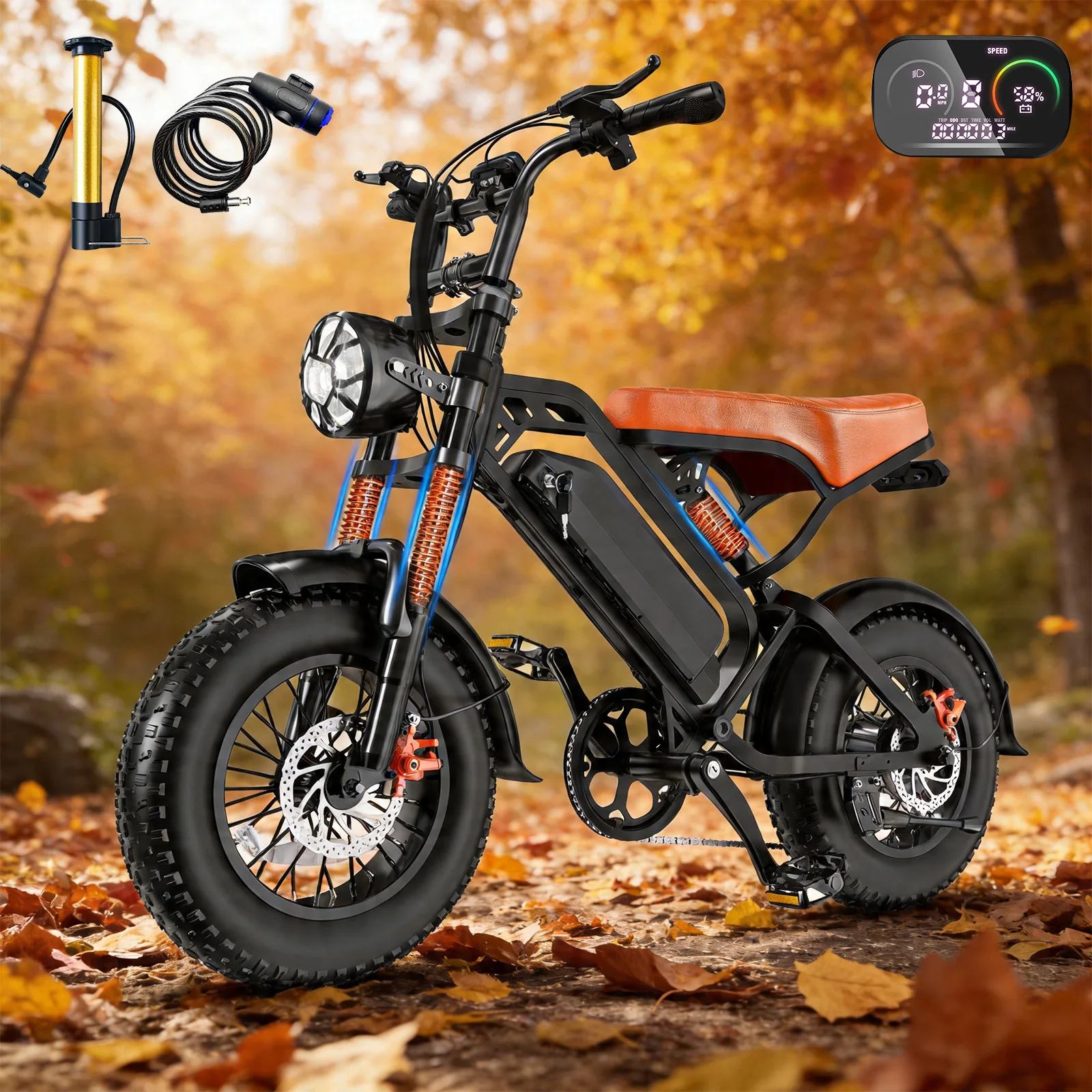 All-terrain Electric Bicycle,1200W Peak Motor, Speed 20MPH-28MPH, 48V 18AH Battery, 35-Mile Range, 500-Pound Load Capacity Ebike
All-terrain Electric Bicycle,1200W Peak Motor, Speed 20MPH-28MPH, 48V 18AH Battery, 35-Mile Range, 500-Pound Load Capacity Ebike