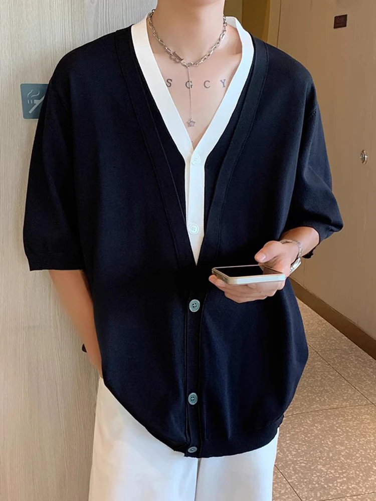 Мужская летняя футболка из ледяного шелка с V-образным вырезом, три четверти рукава, легкая, повседневная, трикотажная, для зрелых мужчин
Мужская летняя футболка из ледяного шелка с V-образным вырезом, три четверти рукава, легкая, повседневная, трикотажная, для зрелых мужчин