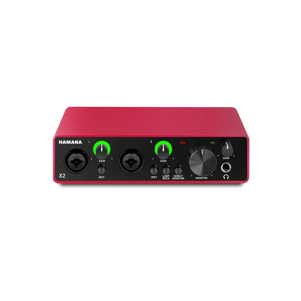 HAMANA X2 Audio Interface - USB Audio Recording Interface Box with Headphone Output And Mic Preamp
HAMANA X2 Audio Interface - USB Audio Recording Interface Box with Headphone Output And Mic Preamp