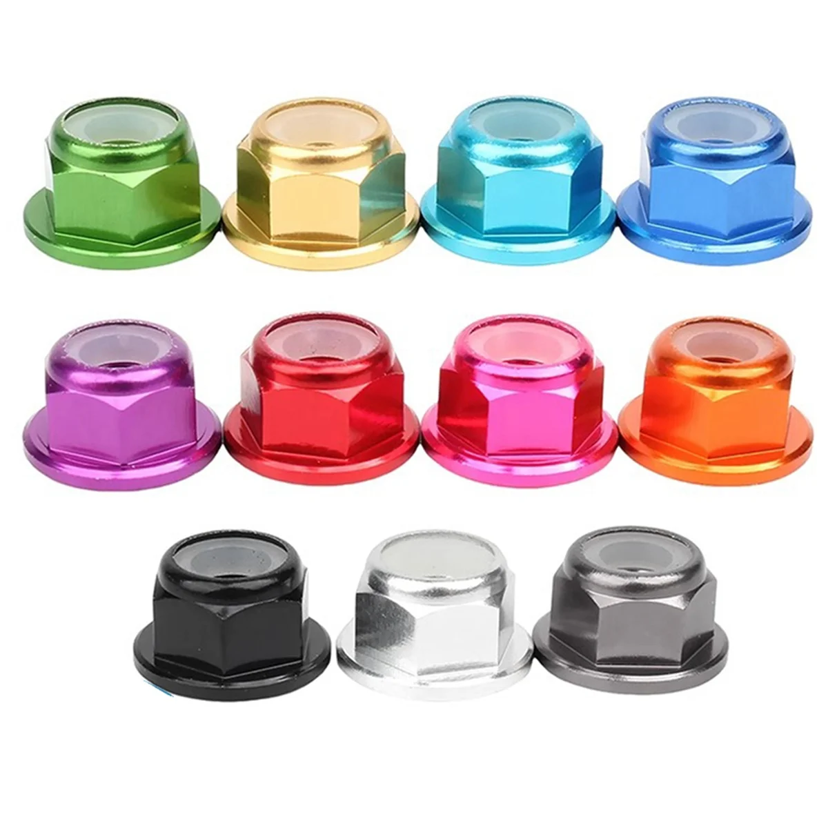AA98 Anodized Colourful Aluminum Alloy Flange Nylon Lock Nuts Self-Locking for Screws Hexagon Nylock Locknut M2
AA98 Anodized Colourful Aluminum Alloy Flange Nylon Lock Nuts Self-Locking for Screws Hexagon Nylock Locknut M2