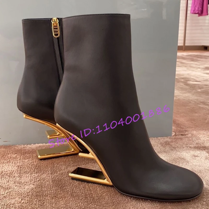 Autumn Winter Sheepskin Strange Heel Women's Boots Round Toe Side Zipper High Heel Ankle Boots Fashion Party Runway Dress Shoes
Autumn Winter Sheepskin Strange Heel Women's Boots Round Toe Side Zipper High Heel Ankle Boots Fashion Party Runway Dress Shoes