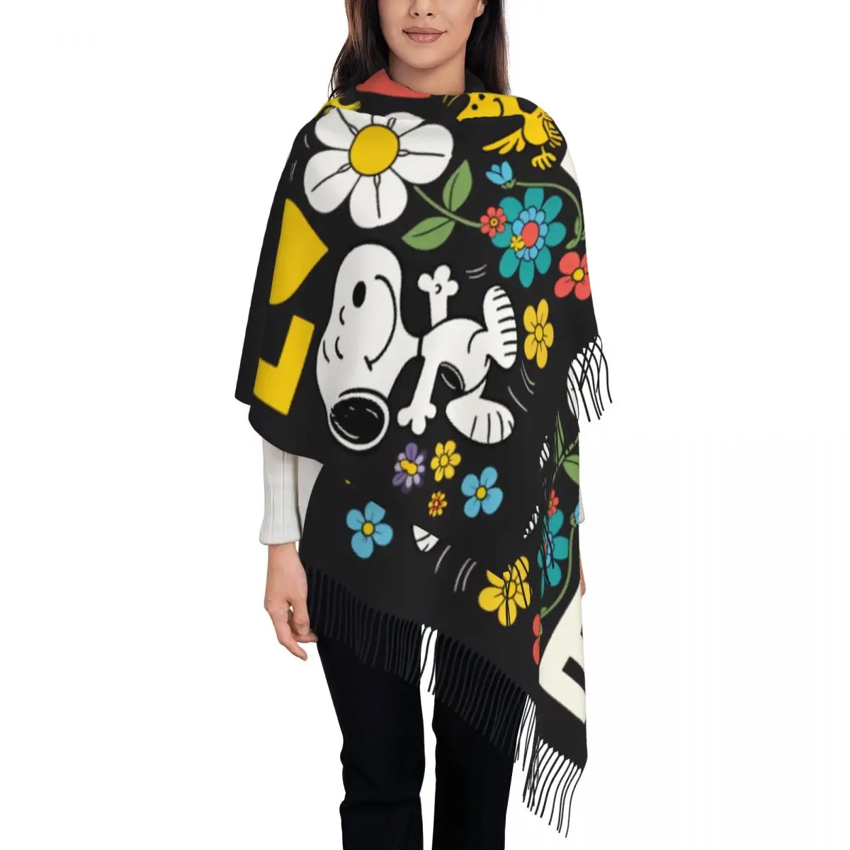Custom Cartoon Snoopy Tassel Scarf Women Soft Shawls Wraps Female Winter Scarves
Custom Cartoon Snoopy Tassel Scarf Women Soft Shawls Wraps Female Winter Scarves