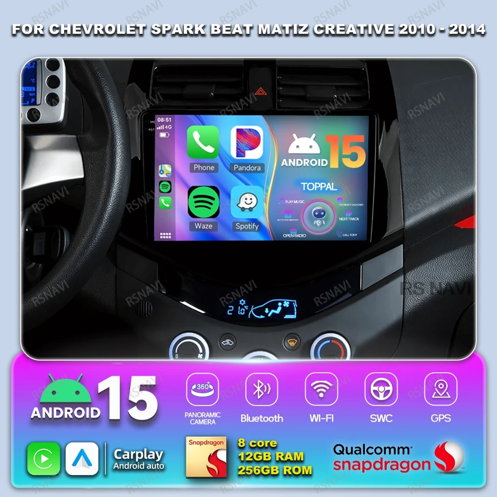 Автомобильное радио Android 15 для Chevrolet Spark Beat Matiz Creative 2010-2014 навигация мультимедиа 4G LTE GPS головное устройство QLED стерео
Автомобильное радио Android 15 для Chevrolet Spark Beat Matiz Creative 2010-2014 навигация мультимедиа 4G LTE GPS головное устройство QLED стерео