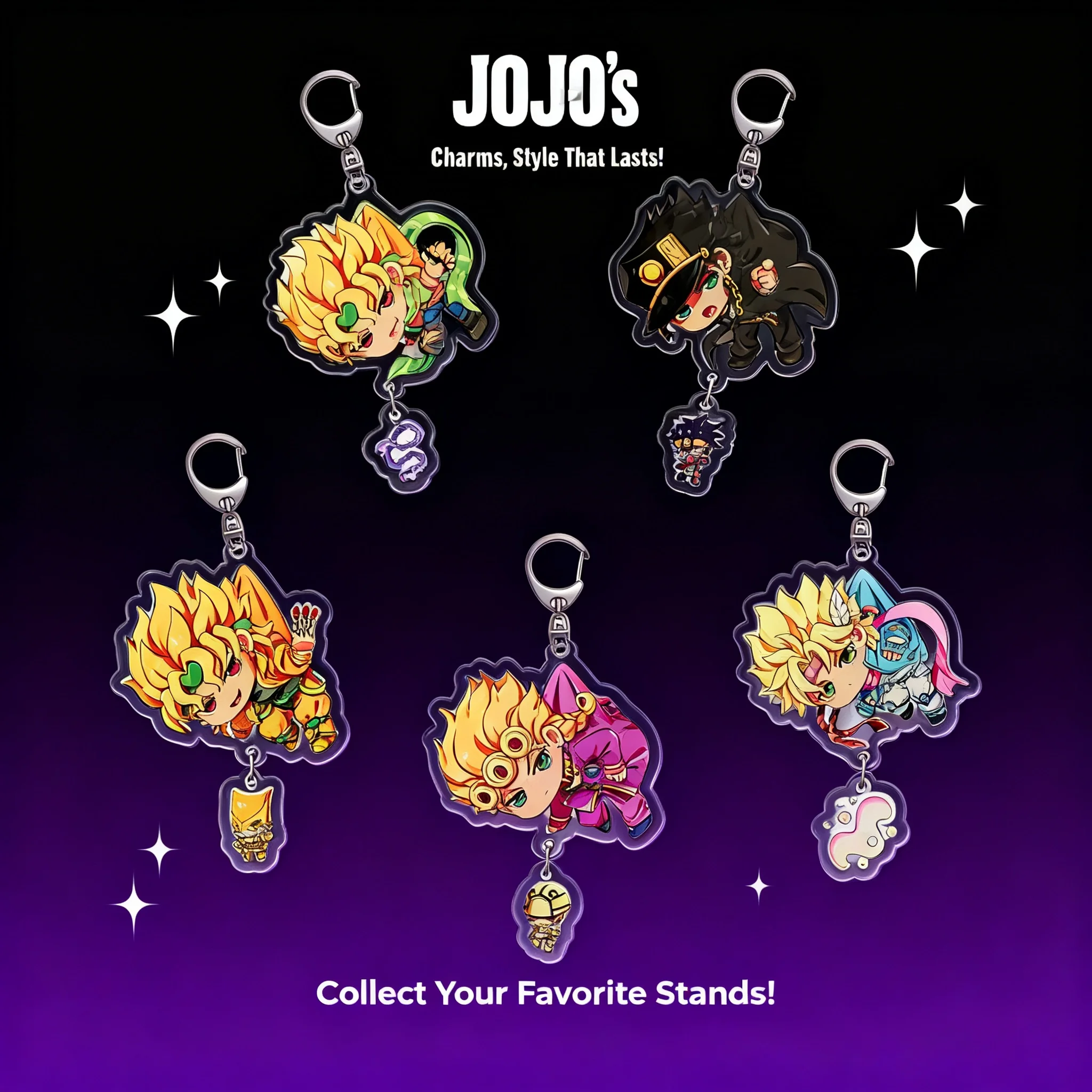 JOJO Bizarre Adventure Giorno Bruno Anime Acrylic Keychain Double Sided Pendant Creative Accessories for Fans Gift Idea
JOJO Bizarre Adventure Giorno Bruno Anime Acrylic Keychain Double Sided Pendant Creative Accessories for Fans Gift Idea