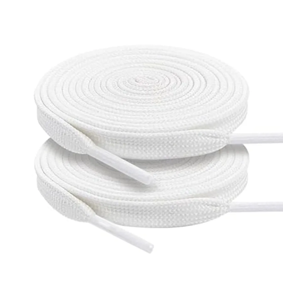 White Flat Shoe Laces, Sturdy Polyester with Anti-Break Tips, Suitable for Sneaker, Hat Strings, Pants Strings, and Bags, 120cm
White Flat Shoe Laces, Sturdy Polyester with Anti-Break Tips, Suitable for Sneaker, Hat Strings, Pants Strings, and Bags, 120cm