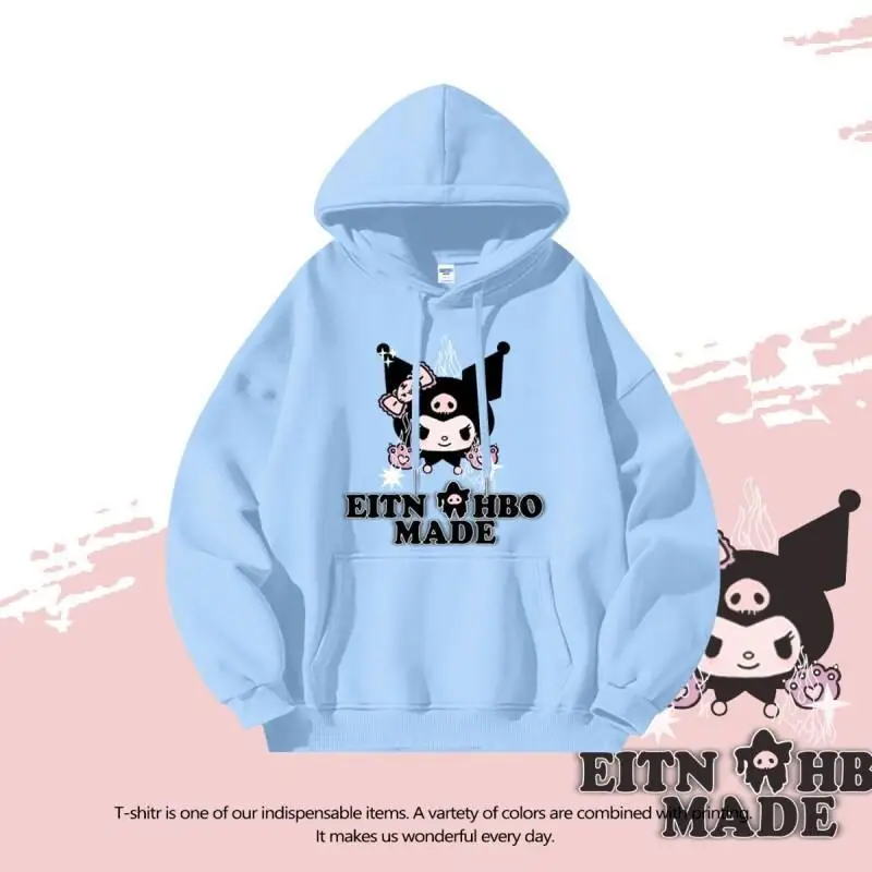 Женская толстовка Sanrio Kuromi из плюшевого флиса в корейском стиле с принтом, свободного кроя, осенне-зимняя, повседневная, модная, трендовая куртка
Женская толстовка Sanrio Kuromi из плюшевого флиса в корейском стиле с принтом, свободного кроя, осенне-зимняя, повседневная, модная, трендовая куртка
