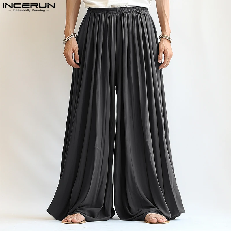 2025 Men Wide Leg Pants Solid Elastic Waist Joggers Pleated Trousers Men Oversize Streetwear Fashion Casual Long Pants INCERUN
2025 Men Wide Leg Pants Solid Elastic Waist Joggers Pleated Trousers Men Oversize Streetwear Fashion Casual Long Pants INCERUN