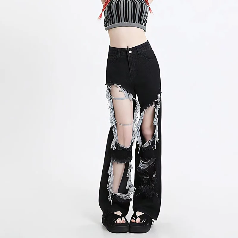 Zoki Y2K Black Hole Denim Pants Women Hip Hop High Waist Loose Streetwear Washed Wide Leg Jeans Fashion Korean Straight Trousers
Zoki Y2K Black Hole Denim Pants Women Hip Hop High Waist Loose Streetwear Washed Wide Leg Jeans Fashion Korean Straight Trousers