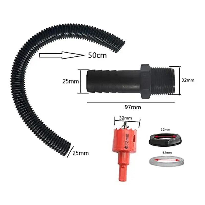 A64K 1.25 Inch Water Butt Connection Set, 50Cm Connection Hose and 2 Hose Connectors 25 Mm,Rain Butt Connection for Rain Butt
A64K 1.25 Inch Water Butt Connection Set, 50Cm Connection Hose and 2 Hose Connectors 25 Mm,Rain Butt Connection for Rain Butt