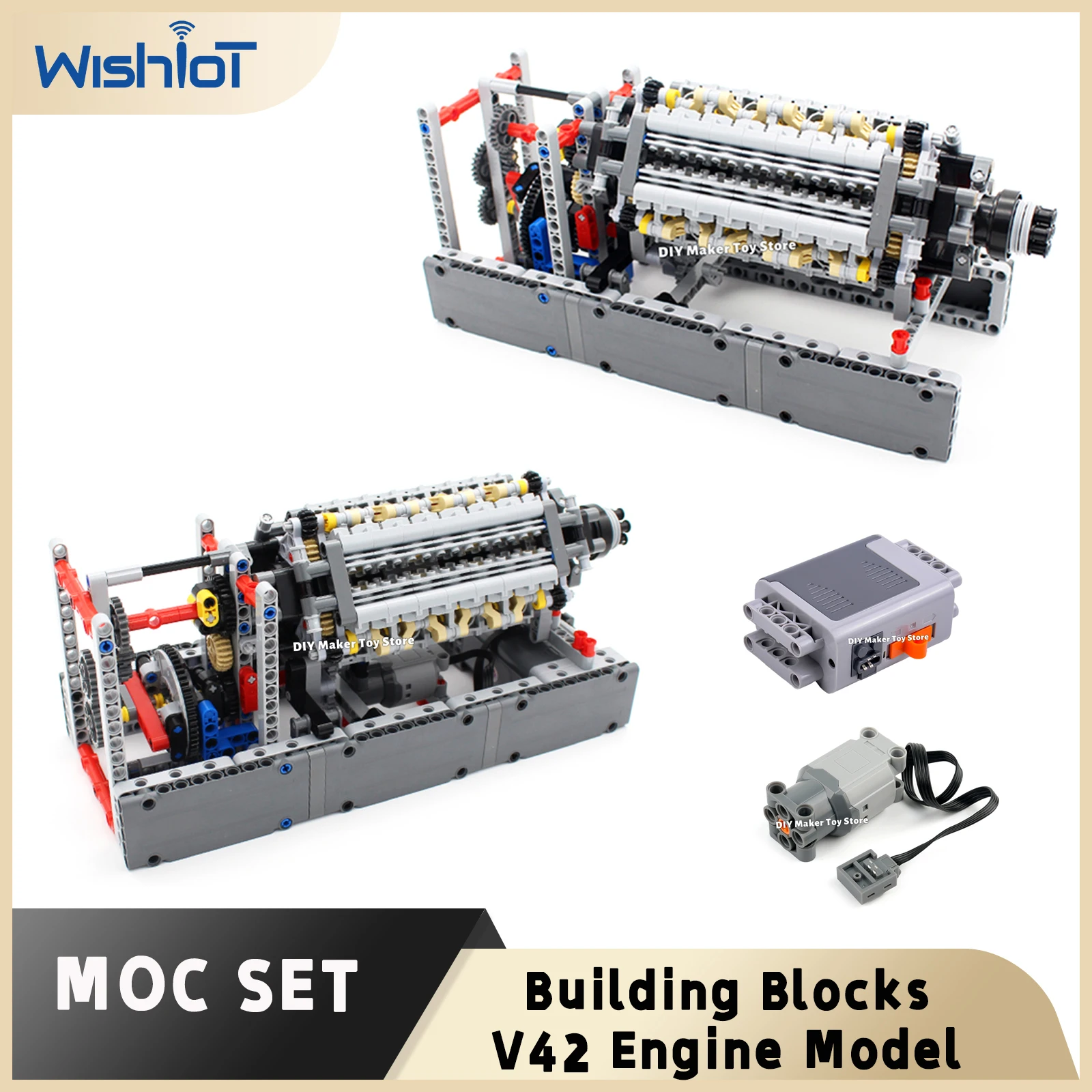 MOC V42 Cylinder Engine Model Building Blocks Technology Car Parts DIY Gear Mechanical Group Engine Assembly Kit Boys Teens Gift
MOC V42 Cylinder Engine Model Building Blocks Technology Car Parts DIY Gear Mechanical Group Engine Assembly Kit Boys Teens Gift