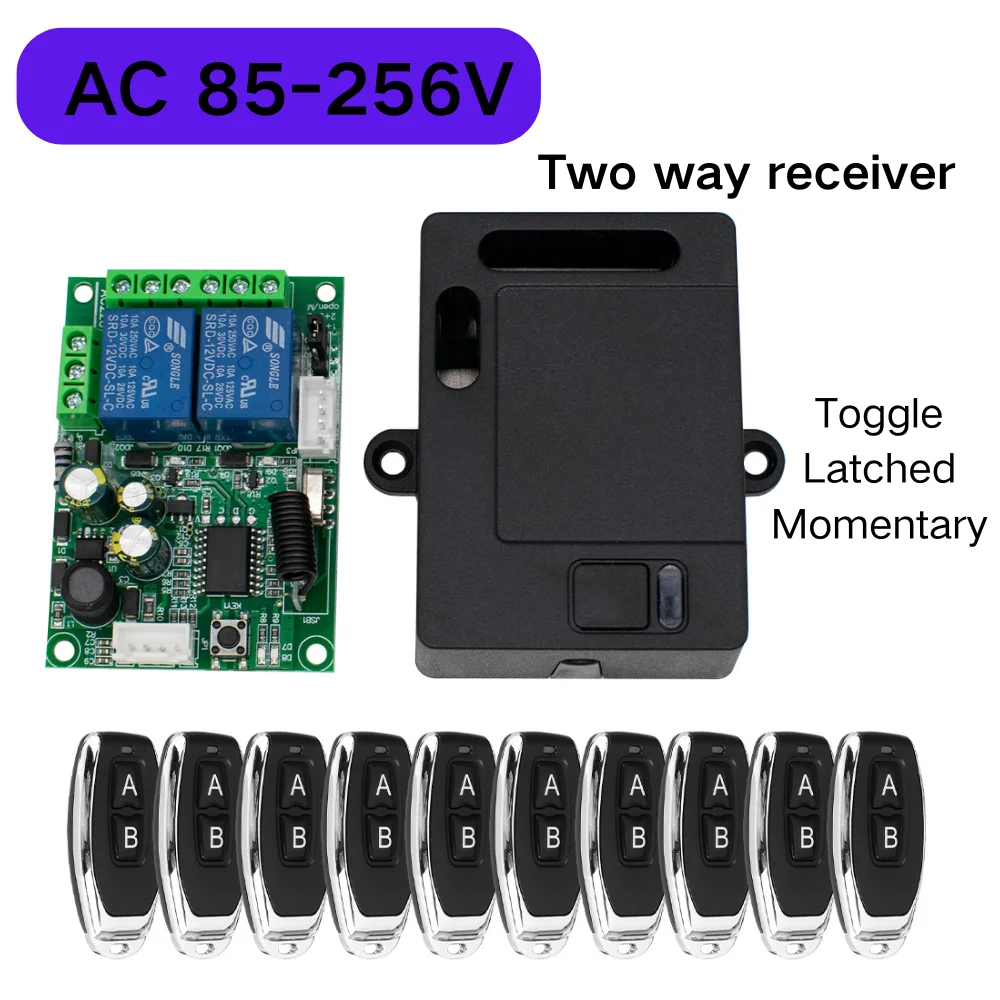 433 Mhz Wireless Remote Control AC 85-256V 220V 2CH With Limit Switch Universal Rf Relay Receiver + Transmitter For Garage door
433 Mhz Wireless Remote Control AC 85-256V 220V 2CH With Limit Switch Universal Rf Relay Receiver + Transmitter For Garage door