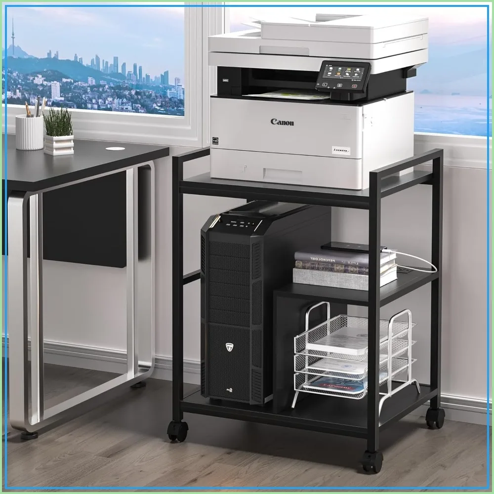 Large 3-Tier Mobile Printer Stand with Charging Station, USB Ports, Lockable Wheels for Home Office
Large 3-Tier Mobile Printer Stand with Charging Station, USB Ports, Lockable Wheels for Home Office