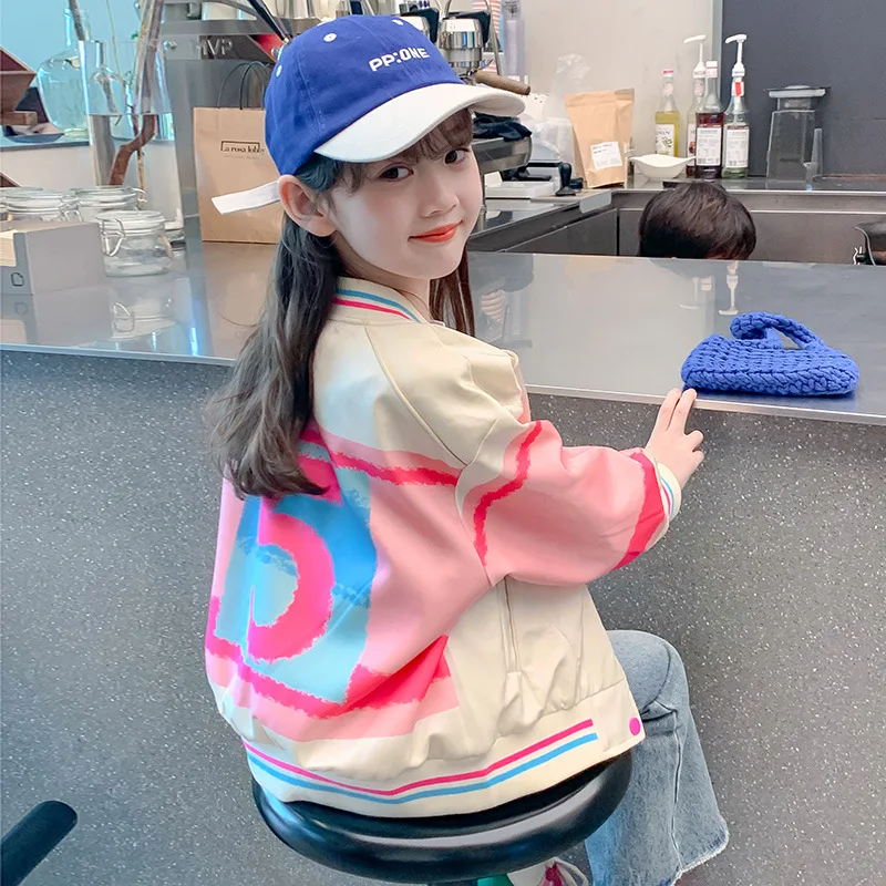 Girls' Outerwear Spring 25 New Stylish Children's Baseball Jacket Spring and Autumn Style Little Girls' Sports Spring Top Trend
Girls' Outerwear Spring 25 New Stylish Children's Baseball Jacket Spring and Autumn Style Little Girls' Sports Spring Top Trend