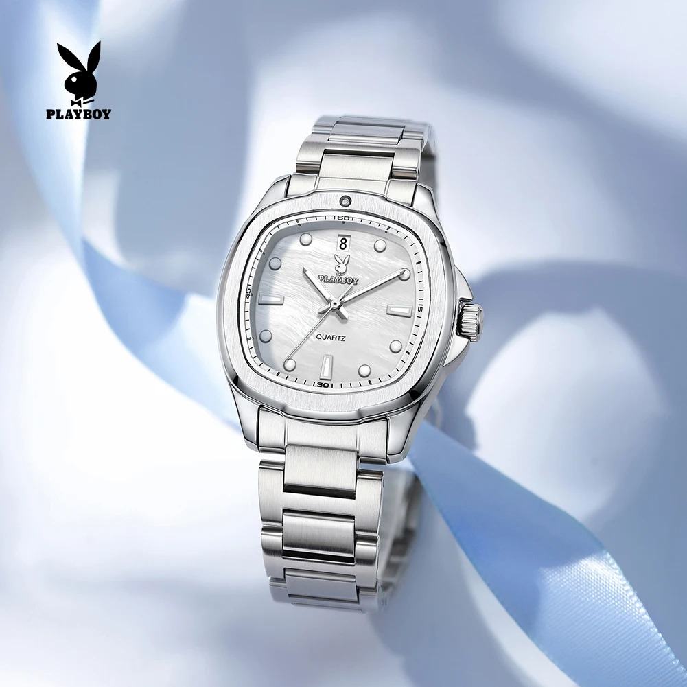PLAYBOY New Women's Quartz Watches Stainless Steel Waterproof Ladies Wristwatch Elegant Luxury Brand Original Watches for Woman
PLAYBOY New Women's Quartz Watches Stainless Steel Waterproof Ladies Wristwatch Elegant Luxury Brand Original Watches for Woman
