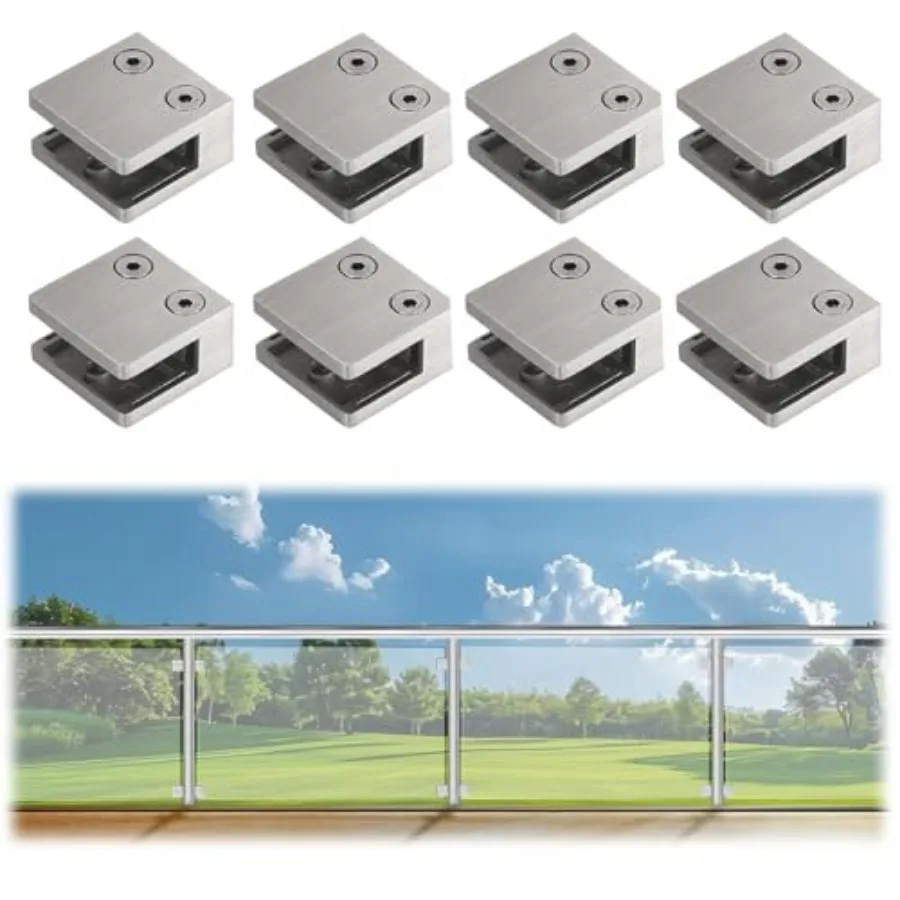 8 PCS Brushed Glass Railing Clamp For Balustrade, Stainless Steel Square Flat Back Glass Brackets for 5/16 "-15/32"8mm-12mm
8 PCS Brushed Glass Railing Clamp For Balustrade, Stainless Steel Square Flat Back Glass Brackets for 5/16 "-15/32"8mm-12mm
