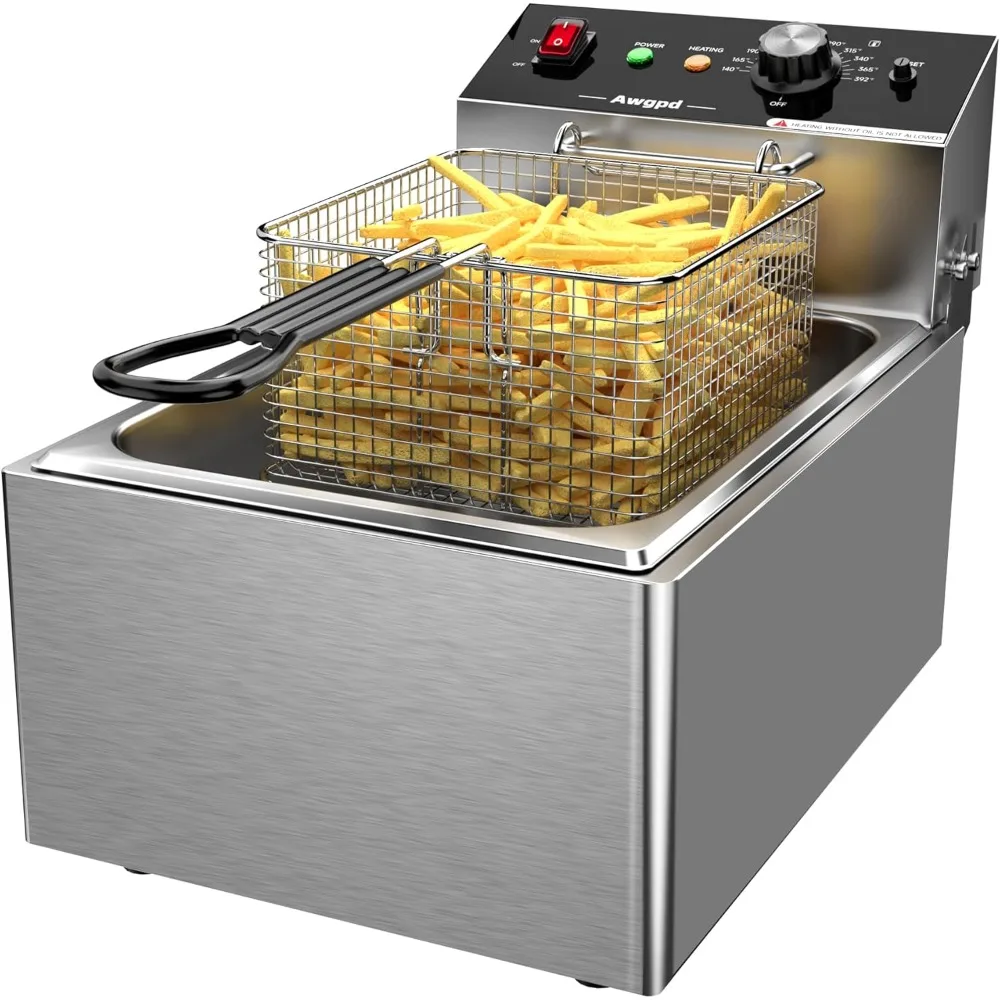 10L Capacity Countertop Electric Deep Fryer with Basket, Stainless Steel Design
10L Capacity Countertop Electric Deep Fryer with Basket, Stainless Steel Design
