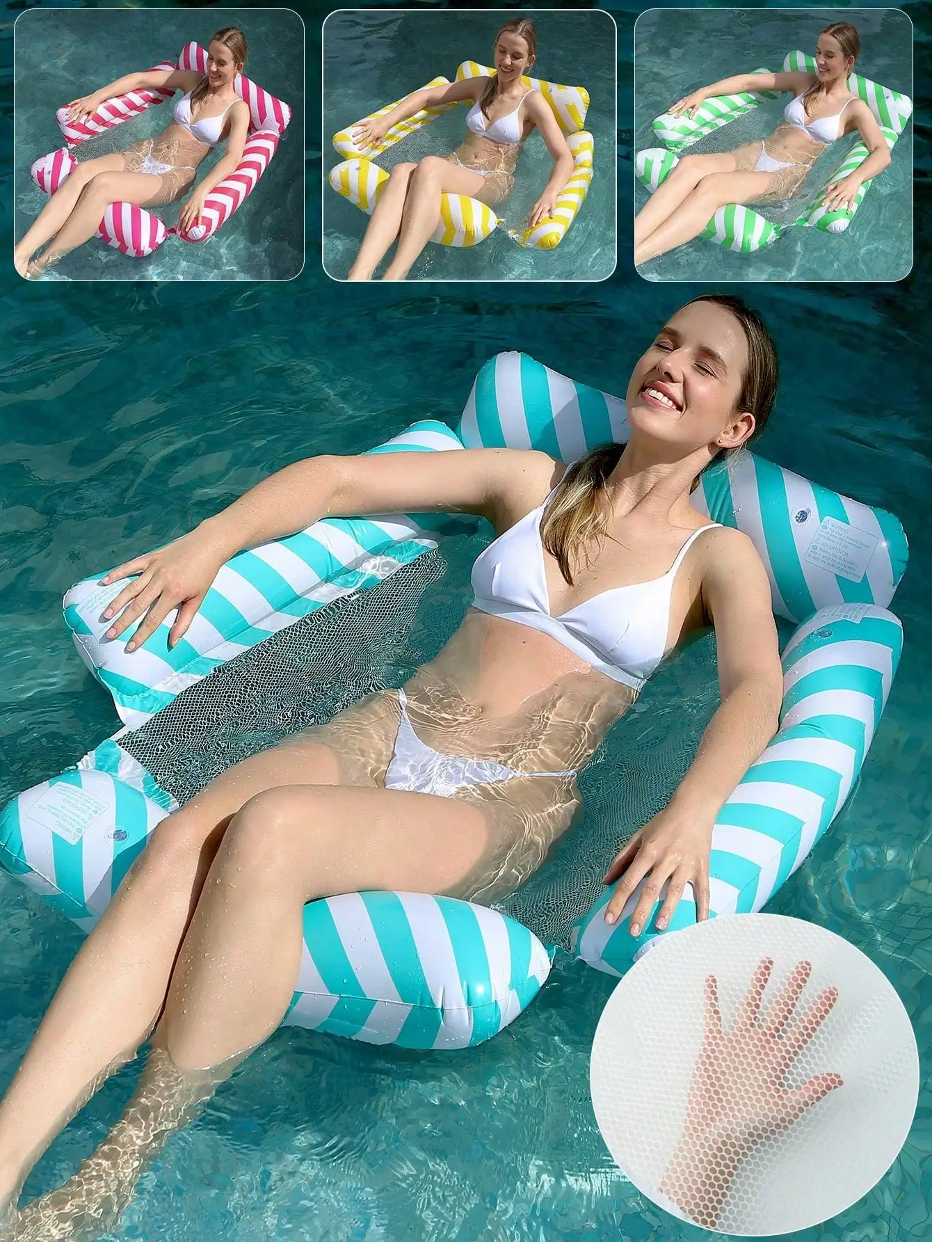 Water Hammock Recliner Inflatable Floating Mat Swimming Mattress Sea Swim Ring Swimming Pool Party Toy Recliner Bed Chair Sofa
Water Hammock Recliner Inflatable Floating Mat Swimming Mattress Sea Swim Ring Swimming Pool Party Toy Recliner Bed Chair Sofa