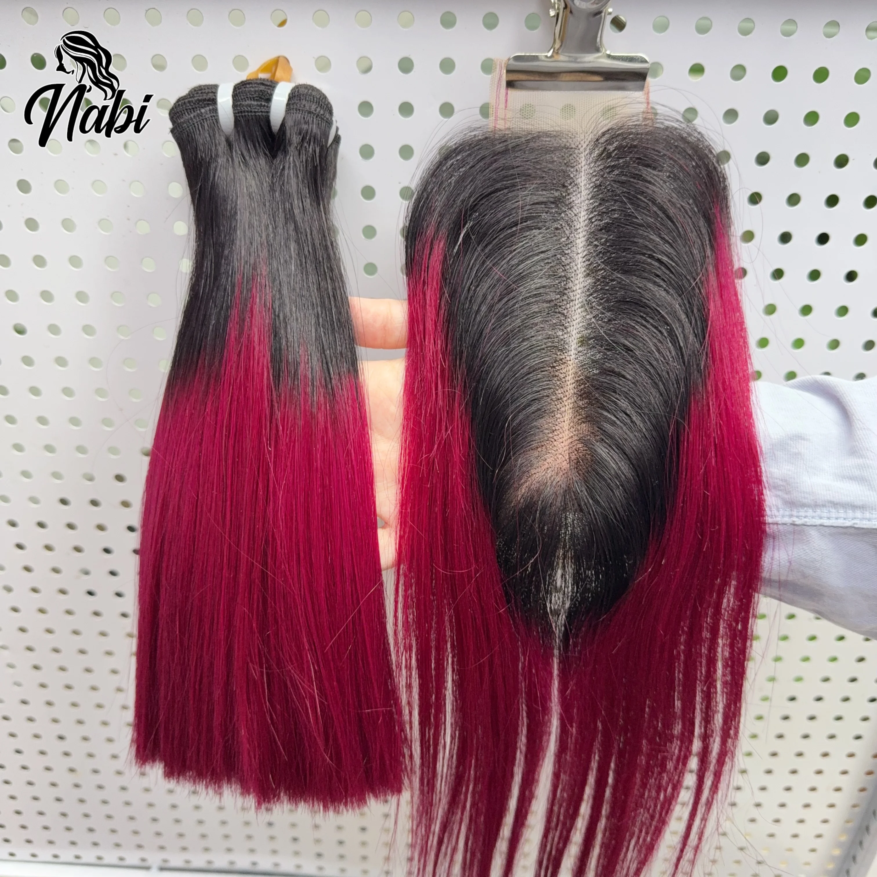 Nabi 1B99J# Double Drawn Hair Bundles with Closure 2X6 Short Straight Remy Vietnamese Human Hair Pre-colored for Black Women
Nabi 1B99J# Double Drawn Hair Bundles with Closure 2X6 Short Straight Remy Vietnamese Human Hair Pre-colored for Black Women