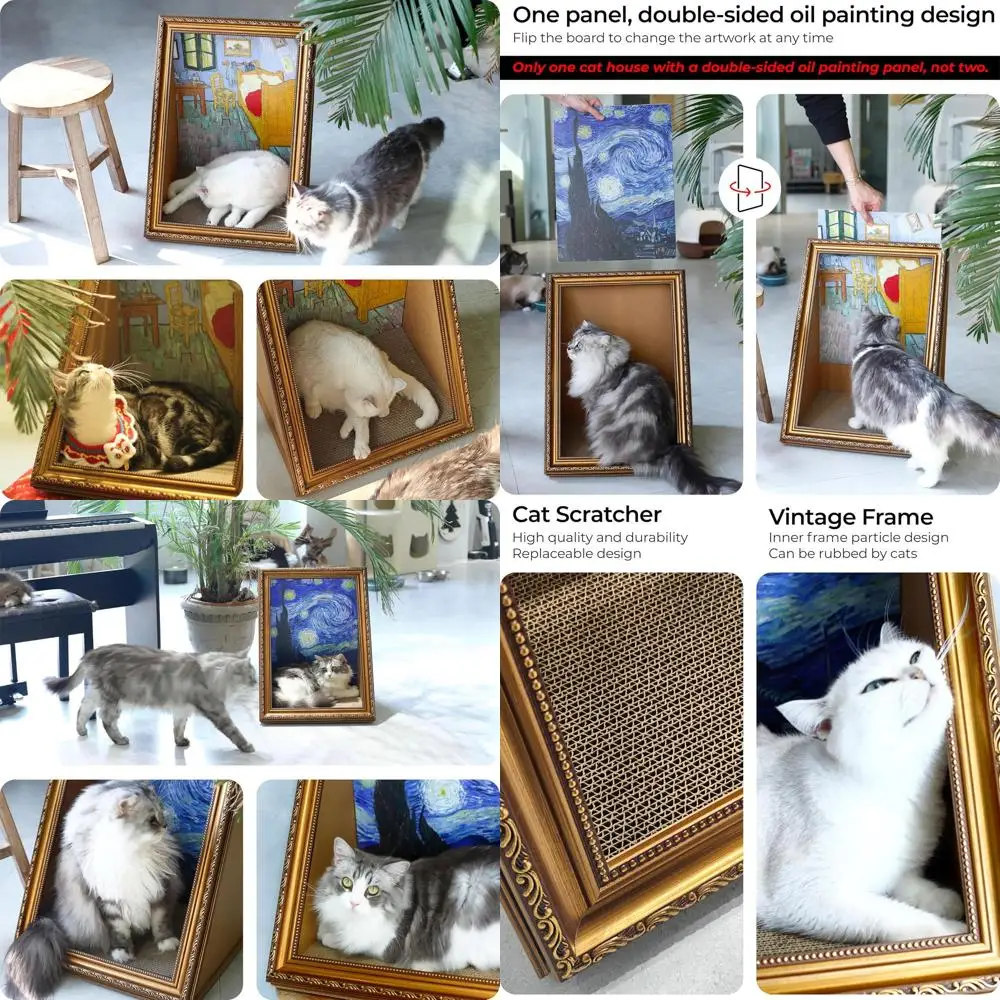 Двусторонний кошачий домик в винтажном стиле с когтеточкой, легкой сборкой и винтажной фоторамкой для домашнего декора
Двусторонний кошачий домик в винтажном стиле с когтеточкой, легкой сборкой и винтажной фоторамкой для домашнего декора