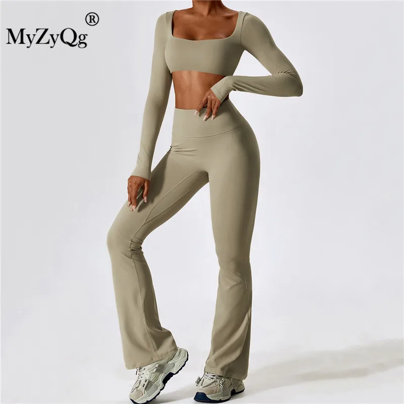 MyZyQg Women Autumn Shock-proof Two Piece Yoga Suit Quick Dry Fitness Casual Sports Long Sleeve T-shirts Flare Pant Set
MyZyQg Women Autumn Shock-proof Two Piece Yoga Suit Quick Dry Fitness Casual Sports Long Sleeve T-shirts Flare Pant Set