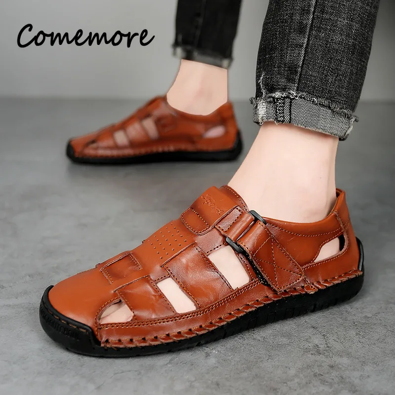 Comemore Summer Men's Leather Sandals Roma Outdoor Beach Flat Shoes Walking Male's Fashion Water Trekking Causal Footwears
Comemore Summer Men's Leather Sandals Roma Outdoor Beach Flat Shoes Walking Male's Fashion Water Trekking Causal Footwears