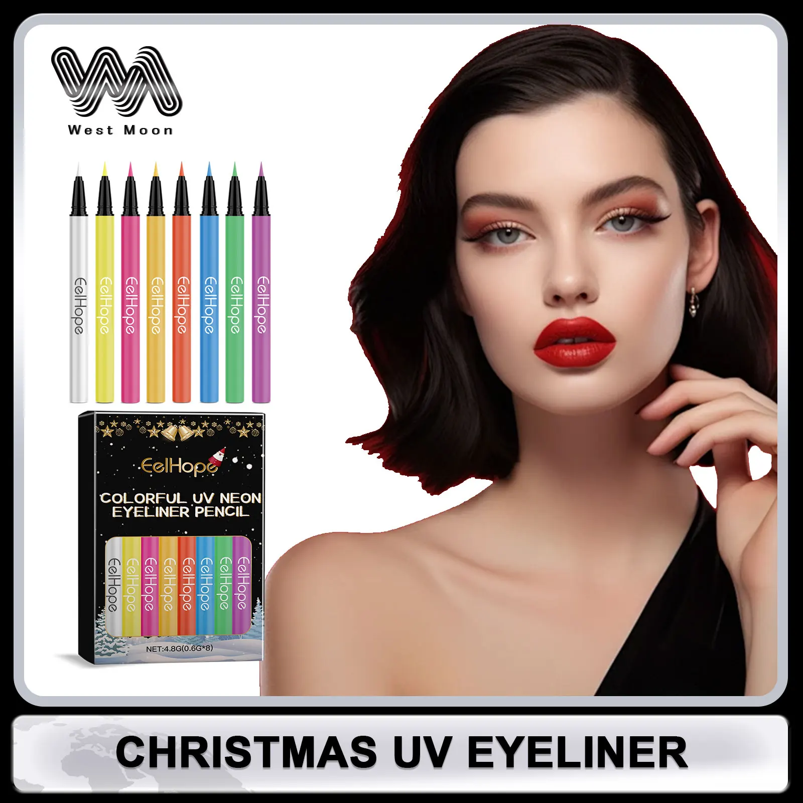Halloween Neon UV Eyeliner Liquid Kit Makeup Waterproof 8-Colors Eyeliner Pen Quick Dry Lasting Colorful Eyeliner Cosmetic Set
Halloween Neon UV Eyeliner Liquid Kit Makeup Waterproof 8-Colors Eyeliner Pen Quick Dry Lasting Colorful Eyeliner Cosmetic Set