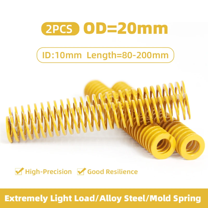 Creamily 2PCS Yellow Small Load Die Mold Springs Spiral Stamping Compression Mould Die Spring OD20mm ID10mm Length80-200mm
Creamily 2PCS Yellow Small Load Die Mold Springs Spiral Stamping Compression Mould Die Spring OD20mm ID10mm Length80-200mm