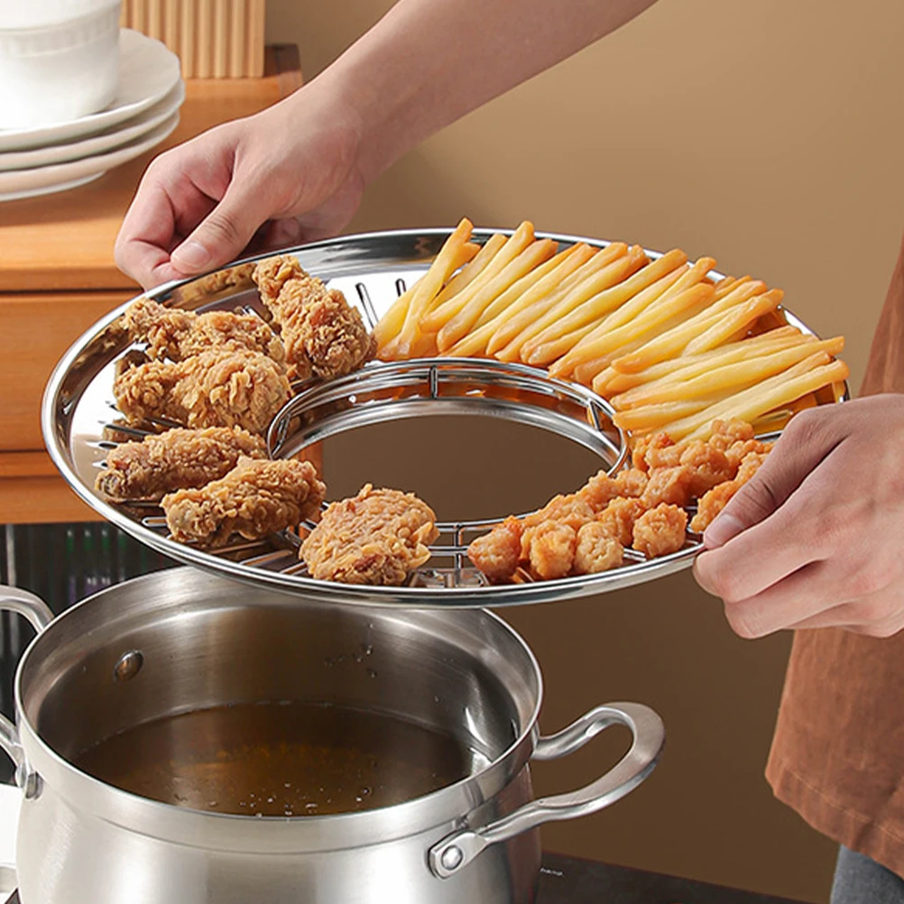 Stainless Steel Drain Plate Multifunctional Filter Tray Efficient Drain Rack For Kitchen Skewers Meat Control Dishwasher Safe
Stainless Steel Drain Plate Multifunctional Filter Tray Efficient Drain Rack For Kitchen Skewers Meat Control Dishwasher Safe