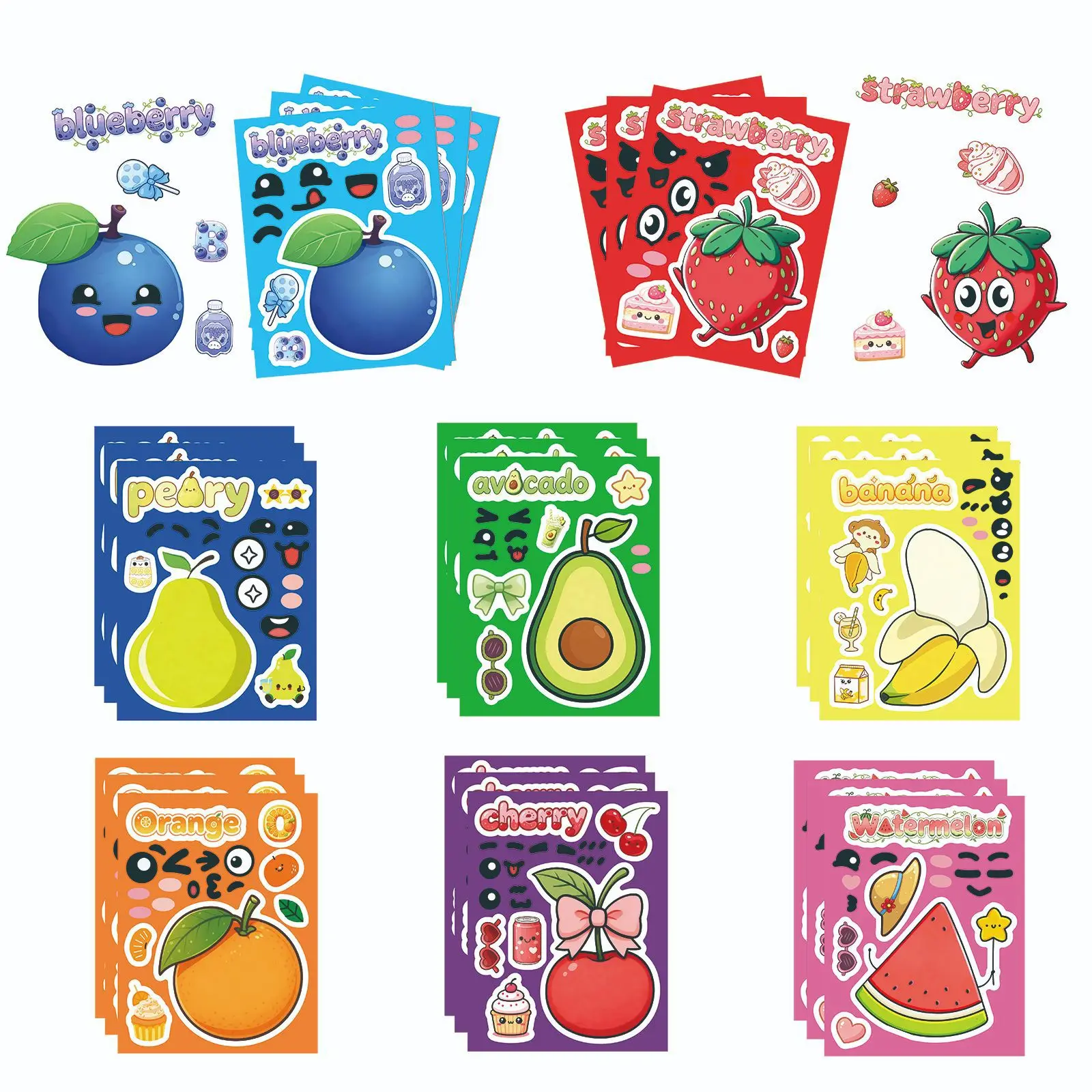 8/16sheets Make Face Cute Cartoon Fruit Puzzle Stickers Exquisite DIY Toys Secret for Bottle Travel Bag Aesthetic Decals
8/16sheets Make Face Cute Cartoon Fruit Puzzle Stickers Exquisite DIY Toys Secret for Bottle Travel Bag Aesthetic Decals