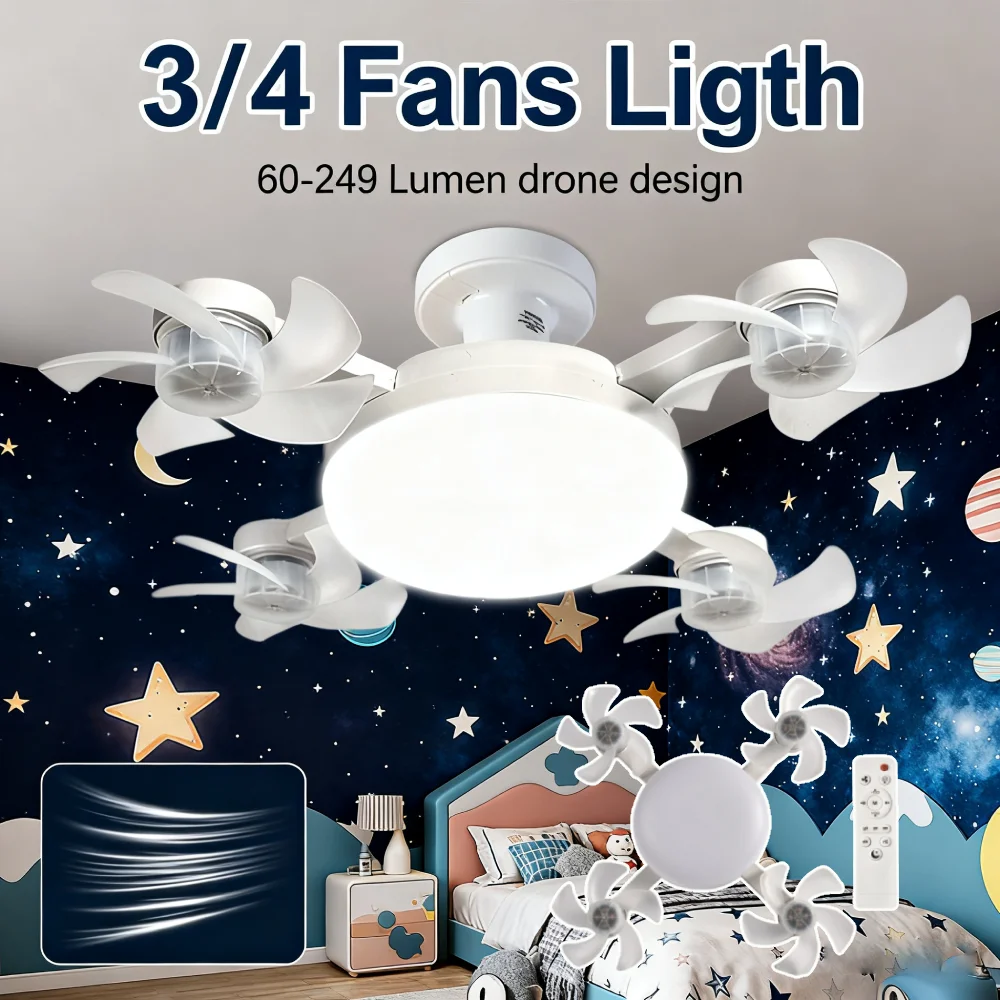 Creative Drone Style LED Ceiling Fan E27 2-in-1 Remote Control Modern Minimalist Lamp Bulb Included for Bedroom Dorm
Creative Drone Style LED Ceiling Fan E27 2-in-1 Remote Control Modern Minimalist Lamp Bulb Included for Bedroom Dorm