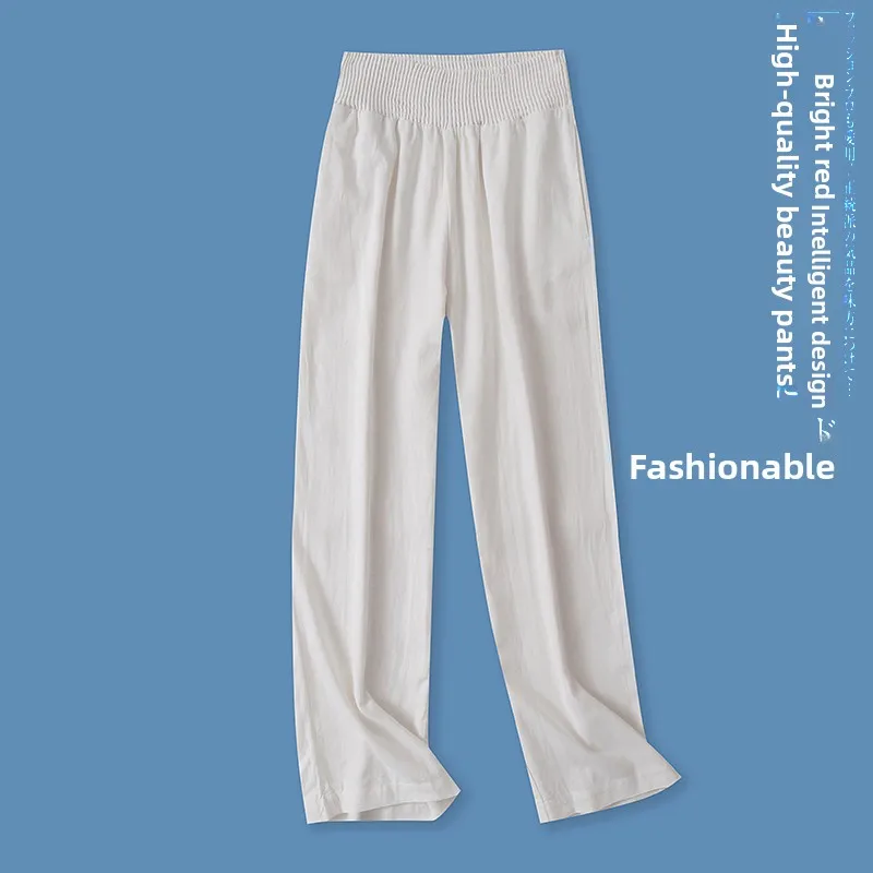 High Waist Cotton Linen Wide Leg Pants Spring New Style Women's Casual Side Pocket Loose Fit Versatile Casual Trousers
High Waist Cotton Linen Wide Leg Pants Spring New Style Women's Casual Side Pocket Loose Fit Versatile Casual Trousers