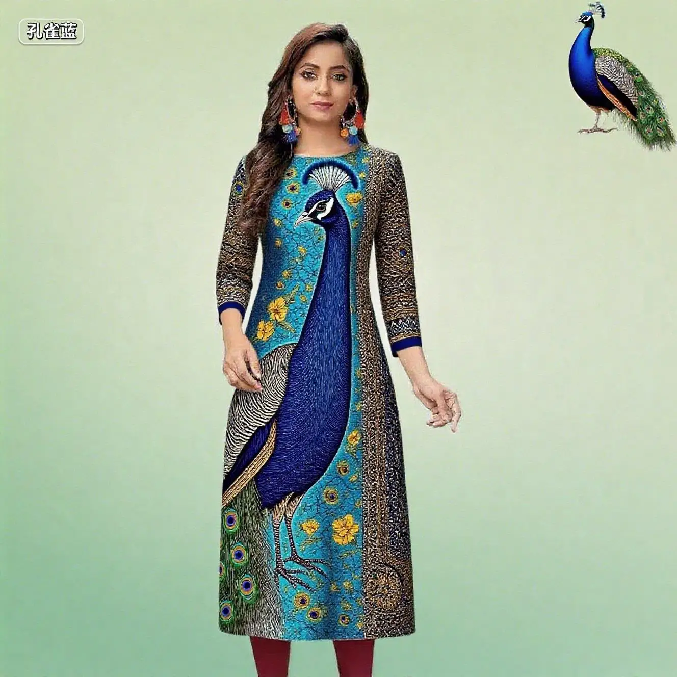 Мусульманский женский повседневный модный удобный прямой кафтан в повседневном этническом стиле с павлином в национальном стиле Marokkanische Kleider Kaftan
Мусульманский женский повседневный модный удобный прямой кафтан в повседневном этническом стиле с павлином в национальном стиле Marokkanische Kleider Kaftan