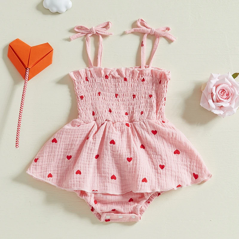 Listenwind Baby Girl Romper Dress Casual Valentine's Day Heart Print Summer Sleeveless Jumpsuit for Newborn Toddler Cute Clothes
Listenwind Baby Girl Romper Dress Casual Valentine's Day Heart Print Summer Sleeveless Jumpsuit for Newborn Toddler Cute Clothes