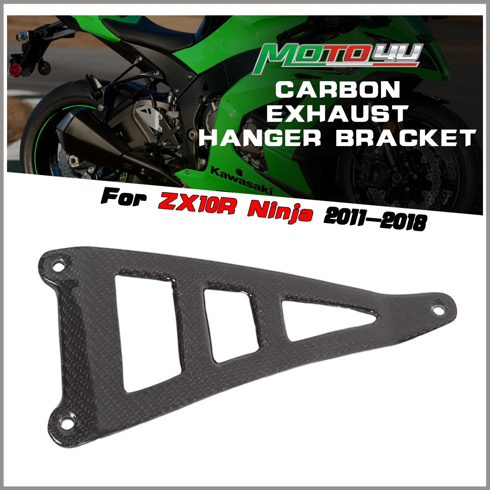 For Kawasaki ZX10R Ninja 2011 2012 2013 2014 2015 2016 2017 2018 Carbon Fiber Motorcycle Exhaust hanger bracket
For Kawasaki ZX10R Ninja 2011 2012 2013 2014 2015 2016 2017 2018 Carbon Fiber Motorcycle Exhaust hanger bracket