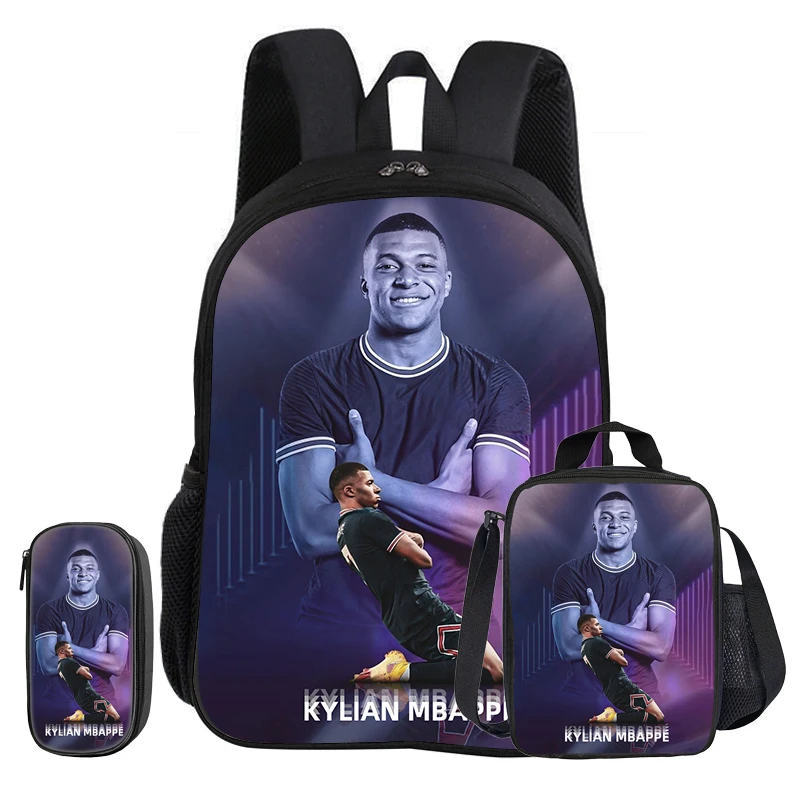 Football Star child Rucksack 3Pcs Set School M-Mbappe Backpack Pencil Bags Bookbag Sports Knapsack with Lunch bag Kids Gift
Football Star child Rucksack 3Pcs Set School M-Mbappe Backpack Pencil Bags Bookbag Sports Knapsack with Lunch bag Kids Gift