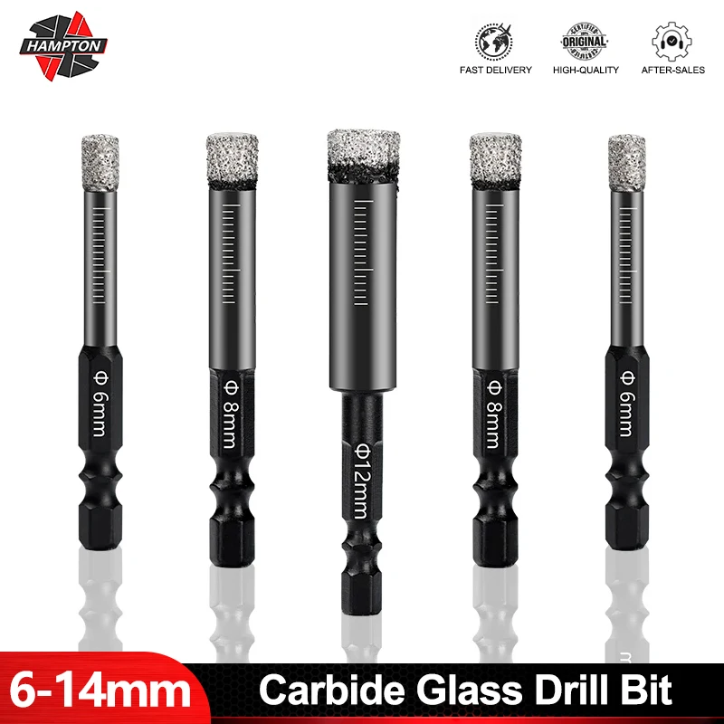 HAMPTON Vacuum Brazed Diamond Dry Drill Bits 6-14mm Hex Handle Hole Saw Cutter For Granite Marble Ceramic Tile Glass Drilling
HAMPTON Vacuum Brazed Diamond Dry Drill Bits 6-14mm Hex Handle Hole Saw Cutter For Granite Marble Ceramic Tile Glass Drilling