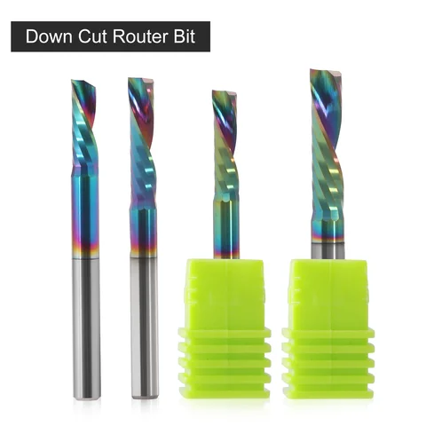 5pcs 4mm 6mm Down Cut Spiral Router Bit AAA Milling Cutter for Honeycomb Panel PVC Coated End Mill